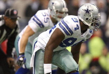 IRVING, TX - DECEMBER 20:  DeMarcus Ware #94 of the Dallas Cowboys lines up on the right side of the defense during their NFL game against the Baltimore Ravens at Texas Stadium on December 20, 2008 in Irving, Texas. The Ravens defeated the Cowboys 33-24. (Photo by Ronald Martinez/Getty Images)