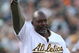 OAKLAND, CA - JUNE 23: Dave Stewart waves during a pre-game ceremony to honor the 1989 World Series team before the San Francisco Giants and the Oakland Athletics Major League Baseball game on June 23, 2009 at the Oakland Coliseum in Oakland, California.  (Photo by Jed Jacobsohn/Getty Images)