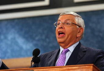 NEW YORK - JUNE 25:  NBA Commissioner David Stern speaks prior to the start of the 2009 NBA Draft at the Wamu Theatre at Madison Square Garden June 25, 2009 in New York City. NOTE TO USER: User expressly acknowledges and agrees that, by downloading and/or using this Photograph, User is consenting to the terms and conditions of the Getty Images License Agreement.  (Photo by Jim McIsaac/Getty Images)