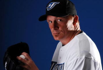 DUNEDIN, FL - FEBRUARY 22:  Pitcher B.J. Ryan #52 of the Toronto Blue Jays poses for a photo on media day during spring training at the Bobboy Mattix Traing Center February 22, 2008 in Dunedin, Florida.  (Photo by Marc Serota/Getty Images)