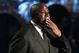 LOS ANGELES, CA - JULY 07:  Former NBA star Magic Johnson pauses as he speaks during the Michael Jackson public memorial service held at Staples Center on July 7, 2009 in Los Angeles, California. Jackson, the iconic pop star, died at the age of 50 at UCLA Medical Center after going into cardiac arrest at his rented home on June 25 in Los Angeles. (Photo by Mario Anzuoni-Pool/Getty Images)