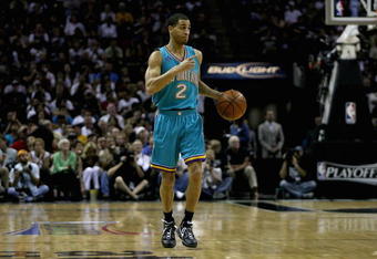 SAN ANTONIO - MAY 11:  Jannero Pargo #2 of the New Orleans Hornets brings the ball upcourt in the game against the San Antonio Spurs in Game Four of the Western Conference Semifinals during the 2008 NBA Playoffs on May 11, 2008 at the AT&T Center in San Antonio, Texas.  The Spurs won 100-80.  NOTE TO USER: User expressly acknowledges and agrees that, by downloading and or using this photograph, User is consenting to the terms and conditions of the Getty Images License Agreement. (Photo by Ronald Martinez/Getty Images)  