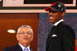 NEW YORK - JUNE 25:   NBA Commissioner David Stern poses for a photograph with the ninth overall draft pick by the Toronto Raptors,  DeMar DeRozan during the 2009 NBA Draft at the Wamu Theatre at Madison Square Garden June 25, 2009 in New York City. NOTE TO USER: User expressly acknowledges and agrees that, by downloading and/or using this Photograph, User is consenting to the terms and conditions of the Getty Images License Agreement.  (Photo by Jim McIsaac/Getty Images)