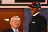 NEW YORK - JUNE 25:   NBA Commissioner David Stern poses for a photograph with the ninth overall draft pick by the Toronto Raptors,  DeMar DeRozan during the 2009 NBA Draft at the Wamu Theatre at Madison Square Garden June 25, 2009 in New York City. NOTE TO USER: User expressly acknowledges and agrees that, by downloading and/or using this Photograph, User is consenting to the terms and conditions of the Getty Images License Agreement.  (Photo by Jim McIsaac/Getty Images)