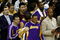 ORLANDO, FL - JUNE 14:  The Los Angeles Lakers bench celebrate in the final moments of their win over the Orlando Magic in Game Five of the 2009 NBA Finals on June 14, 2009 at Amway Arena in Orlando, Florida.  The Lakers won 99-86.  NOTE TO USER:  User expressly acknowledges and agrees that, by downloading and or using this photograph, User is consenting to the terms and conditions of the Getty Images License Agreement.  (Photo by Chris Graythen/Getty Images)