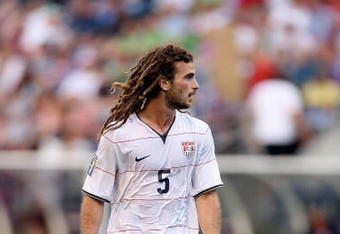 SEATTLE - JULY 04:  Kyle Beckerman #5 of USA walks upfield against Grenada during the 2009 CONCACAF Gold Cup game on July 4, 2009 at Qwest Field in Seattle, Washington. (Photo by Otto Greule Jr/Getty Images) 