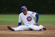 CHICAGO - JULY 08: Kosuke Fukudome #1 of the Chicago Cubs reacts after being forced out at second base against the Atlanta Braves on July 8, 2009 at Wrigley Field in Chicago, Illinois. The Braves defeated the Cubs 4-1. (Photo by Jonathan Daniel/Getty Images)