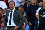 BIRMINGHAM, ENGLAND - MAY 24:  Newcastle United manager Alan Shearer and his assistant manager Iain Dowie react after the Barclays Premier League match between Aston Villa and Newcastle United at Villa Park on May 24, 2009 in Birmingham, England. Newcastle United were relegated after their 0-1 defeat to Aston Villa.  (Photo by Michael Steele/Getty Images)