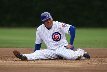 CHICAGO - JULY 08: Kosuke Fukudome #1 of the Chicago Cubs reacts after being forced out at second base against the Atlanta Braves on July 8, 2009 at Wrigley Field in Chicago, Illinois. The Braves defeated the Cubs 4-1. (Photo by Jonathan Daniel/Getty Images)