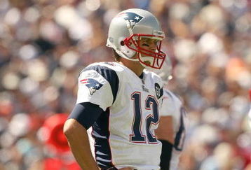 FOXBORO, MA - SEPTEMBER 7:  Quarterback #12 of the New England Patriots looks on during their NFL game against the Kansas City Chiefs on September 7, 2008 at Gillette Stadium in Foxboro, Massachusetts. The Patriots defeated the Chiefs 17-10. (Photo by Elsa Garrison/Getty Images)