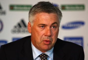 LONDON, ENGLAND - JULY 06:  New Chelsea manager Carlo Ancelotti faces the media during a press conference at Stamford Bridge on July 6, 2009 in London, England.  (Photo by Mike Hewitt/Getty Images)