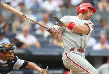 NEW YORK - MAY 24:  Raul Ibanez #29 of the Philadelphia Phillies at bat  against the New York Yankees on May 24, 2009 at Yankee Stadium in the Bronx borough of New York City.  (Photo by Nick Laham/Getty Images)