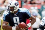 MIAMI - SEPTEMBER 11:  Steve McNair #9 and Quarterback for the Tennessee Titans prepares to hand off the ball in the first half of the game against the Miami Dolphins won by the Titans 17-7at Pro Player Stadium on September 11, 2004 in Miami, Florida. (Photo by Robert Laberge/Getty Images)