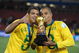 JOHANNESBURG, SOUTH AFRICA - JUNE 28: Felipe Melo and Gilberto Silva of Brazil celebrate during the 2009 Confederations Cup final match between Brazil and USA from Ellis Park on June 28, 2009 in Johannesburg, South Africa. (Photo by Lefty Shivambu/Gallo Images/Getty Images)