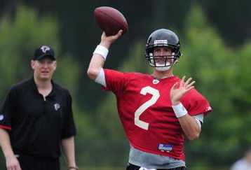 FLOWERY BRANCH, GA - MAY 9: Quarterback Matt Ryan #2 of the Atlanta Falcons attempts a pass during minicamp at the Falcons Complex on May 9, 2009 in Flowery Branch, Georgia. (Paul Abell/Getty Images)
