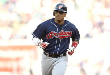 NEW YORK - APRIL 18:  Victor Martinez #41 of the Cleveland Indians runs the bases against the New York Yankees at Yankee Stadium on April 18, 2009 in the Bronx borough of New York City.  (Photo by Nick Laham/Getty Images)