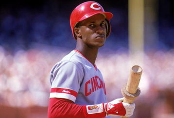 1987:  Eric Davis of the Cincinnati Reds holds his bat during a MLB game in the 1987 season. ( Photo by: Otto Greule Jr/Getty Images)