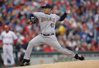 PHILADELPHIA - MARCH 31: Matt chico #47 of the Washington Nationals throws a pitch during the game against the Philadelphia Phillies on Opening Day March 31, 2008 at Citizens Bank Park in Philadelphia, Pennsylvania. (Photo by Drew Hallowell/Getty Images) 