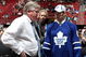 MONTREAL, QC - JUNE 27:  Kenny Ryan speaks to General Manager Brian Burke of the Toronto Maple Leafs organization after he was drafted by the Leafs in the second round during the 2009 NHL Entry Draft at the Bell Centre on June 27, 2009 in Montreal, Quebec, Canada. (Photo by Bruce Bennett/Getty Images) 