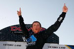 DOVER, DE - MAY 30:  Brian Scott, driver of the #16 Albertson's Toyota, celebrates in victory lane after winning the NASCAR Camping World Truck Series AAA Insurance 200 at Dover International Speedway on May 30, 2009 in Dover, Delaware.  (Photo by Jason Smith/Getty Images for NASCAR)