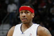 CLEVELAND - FEBRUARY 22:  Allen Iverson #1 of the Detroit Pistons looks on while playing the Cleveland Cavaliers on February 22, 2009 at the Quicken Loans Arena in Cleveland, Ohio. Cleveland won the game 99-78. NOTE TO USER: User expressly acknowledges and agrees that, by downloading and or using this photograph, User is consenting to the terms and conditions of the Getty Images License Agreement.  (Photo by Gregory Shamus/Getty Images)