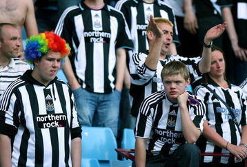 BIRMINGHAM, ENGLAND - MAY 24:  Newcastle United fans react after Newcastle United are relegated after their 0-1 defeat to Aston Villa during the Barclays Premier League match between Aston Villa and Newcastle United at Villa Park on May 24, 2009 in Birmingham, England.  (Photo by Michael Steele/Getty Images)