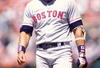27 AUG 1995:  BOSTON DESIGNATED HITTER AND OUTFIELDER JOSE CANSECOAFTER AN AT-BATT DURING THE RED SOX 4-1 VICTORY OVER THE OAKLAND ATHLETICS AT THE OAKLAND ALAMEDA COLISEUM IN OAKLAND, CALIFORNIA. Mandatory Credit: Otto Greule/ALLSPORT