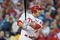 PHILADELPHIA - APRIL 17: Chase Utley #26 of the Philadelphia Phillies watches the ball going into the stands while hitting a 2 run home-run in the bottom of the first inning during the game against the San Diego Padres on April 17, 2009 at Citizens Bank Park in Philadelphia, Pennsylvania. (Photo by Drew Hallowell/Getty Images)