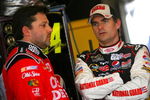 JOLIET, IL - JULY 09:  Jeff Gordon (R), driver of the #24 DuPont/National Guard Patriot Academy Chevrolet, speaks with Tony Stewart (L), driver of the #14 Office Depot/Old Spice Chevrolet, during practice for the NASCAR Sprint Cup Series LifeLock.com 400 at Chicagoland Speedway on July 9, 2009 in Joliet, Illinois.  (Photo by Jason Smith/Getty Images for NASCAR)