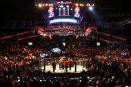 CHICAGO- OCTOBER 25:  People attend the UFC 90 at UFC's Ultimate Fight Night at Allstate Arena on October 25, 2008 in Chicago, Illinois. (Photo by Tasos Katopodis/Getty Images)