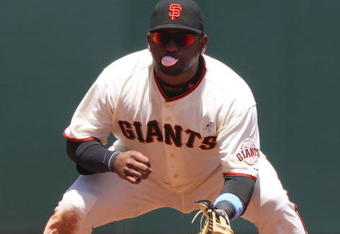 SAN FRANCISCO - JUNE 21:  Pablo Sandoval #48 of the San Francisco Giants waits in the filed against the Texas Rangers during a Major League Baseball game on June 21, 2009 at AT&T Park in San Francisco, California.  (Photo by Jed Jacobsohn/Getty Images)