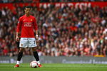 MANCHESTER, ENGLAND - MAY 10:  Cristiano Ronaldo of Manchester United lines up a free kick during the Barclays Premier League match between Manchester United and Manchester City at Old Trafford on May 10, 2009 in Manchester, England.  (Photo by Alex Livesey/Getty Images)
