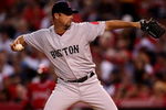 ANAHEIM, CA - MAY 13:  Pitcher Tim Wakefield #49 of the Boston Red Sox throws a pitch against the Los Angeles Angels of Anaheim on May 13, 2009 at Angel Stadium in Anaheim, California.  (Photo by Stephen Dunn/Getty Images)