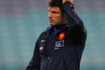 SYDNEY, AUSTRALIA - JUNE 25:  France coach Marc Lievremont watches his team train during the France Captain's run at ANZ Stadium on June 25, 2009 in Sydney, Australia.  (Photo by Cameron Spencer/Getty Images)