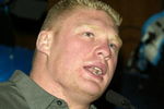 NEW YORK - MARCH 11:  Wrestler Brock Lesnar attends a press conference to promote Wrestlemania XX at Planet Hollywood March 11, 2004 in New York City.  (Photo by Peter Kramer/Getty Images)
