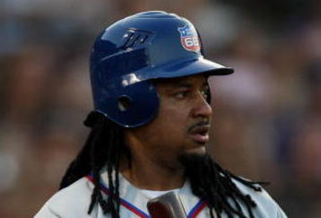 LAKE ELSINORE, CA - JUNE 27:  Manny Ramirez #99 of the Inland Empire 66ers waits on deck against the Lake Elsinore Storm on June 27, 2009 at the Lake Elsinore Diamond in Lake Elsinore, California. Ramirez is preparing for hsi return to the Los Angeles Dodgers after a 50 game suspension.  (Photo by Stephen Dunn/Getty Images)