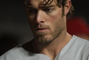 NEW YORK - JUNE 11:  Jayson Werth #28 of the Philadelphia Phillies in the dugout against the New York Mets on June 11, 2009 at Citi Field in the Flushing neighborhood of the Queens borough of New York City.  (Photo by Nick Laham/Getty Images)