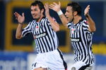 CATANIA, ITALY  - OCTOBER 29:  Gaetano D'Agostino and Fabio Quagliarella of Udinese celebrate a goal during the Serie A match between Catania and Udinese at the Stadio Massimino on October 29, 2008 in Catania, Italy. (Photo by New Press/Getty Images)