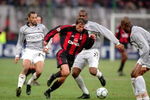 14 Feb 2001:  Leonardo of AC Milan runs through the defence during the UEFA Champions League Group B match against Paris St Germain played at the San Siro, in Milan, Italy. The match ended in a 1-1 draw. \ Mandatory Credit: Jamie McDonald /Allsport