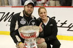 DETROIT - JUNE 12: Head trainer Dana Heinze of the Pittsburgh Penguins holds the Stanley Cup following the Penguins victory over the Detroit Red Wings in Game Seven of the 2009 NHL Stanley Cup Finals at Joe Louis Arena on June 12, 2009 in Detroit, Michigan.  (Photo by Bruce Bennett/Getty Images)