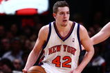 NEW YORK - JANUARY 23:  David Lee #42 of the New York Knicks dribbles the ball upcourt during the game against the Memphis Grizzlies at Madison Square Garden January 23, 2009 in New York City. NOTE TO USER: User expressly acknowledges and agrees that, by downloading and/or using this Photograph, User is consenting to the terms and conditions of the Getty Images License Agreement. The Knicks defeated the Grizzlies 108-88. (Photo by Chris McGrath/Getty Images)