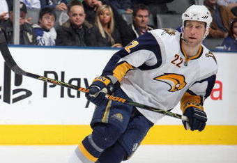 TORONTO - APRIL 8:  Adam Mair #22 of the Buffalo Sabres skates against the Toronto Maple Leafs during their NHL game at the Air Canada Centre on April 8, 2009 in Toronto, Ontario. (Photo by: Dave Sandford/Getty Images)
