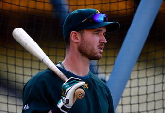 LOS ANGELES, CA - JUNE 16:  Jack Hannahan #22 of the Oakland Athletics takes batting practice prior to the game against the Los Angeles Dodgers at Dodger Stadium on June 16, 2009 in Los Angeles, California.  (Photo by Jeff Gross/Getty Images)