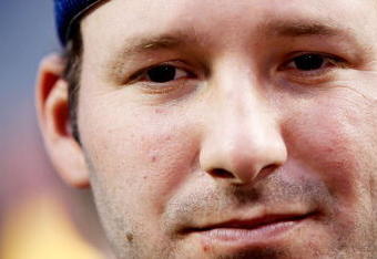 NEW YORK - JUNE 30:  Dallas Cowboys Quarterback and  Starter Spokesperson Tony Romo attends NY Yankee batting practice at Yankee Stadium on June 30, 2009 in New York City.  (Photo by Joe Kohen/Getty Images for Iconix Brand Group, Inc)