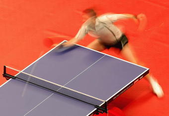 LONDON, ENGLAND - MAY 07:  Jean-Michel Saive of Belgium in action during his quarter final match against Chen Weixing of Austria during the Table Tennis Masters at Royal Albert Hall on May 7, 2009 in London, England.  (Photo by Hamish Blair/Getty Images)
