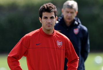 LONDON, ENGLAND - APRIL 28:  Cesc Fabregas of Arsenal looks on during a training session at Arsenal's London Colney Training Ground on April 28, 2009 in London, England.  (Photo by Shaun Botterill/Getty Images)