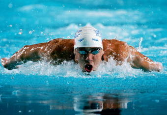 INDIANAPOLIS - JULY 8: Michael Phelps swims en route to winning the men's 200 meter butterfly final on Day Two of the 2009 ConocoPhillips Nationals Championships & World Championship Trials on July 8, 2009 at the Indiana University Natatorium in Indianapolis, Indiana. (Photo by Ezra Shaw/Getty Images)