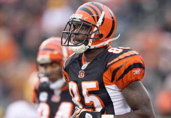 CINCINNATI - DECEMBER 14:  Chad Johnson #85 of the Cincinnati Bengals jogs on the field during the NFL game against the Washington Redskins on December 14, 2008 at Paul Brown Stadium in Cincinnati, Ohio. The Bengals won 20-13. (Photo by Andy Lyons/Getty Images)