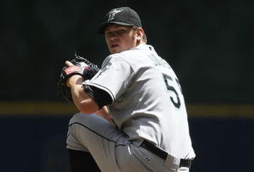 MILWAUKEE - MAY 14: Starting pitcher Josh Johnson #55 of the Florida Marlins delivers the ball against the Milwaukee Brewers on May 14, 2009 at Miller Park in Milwaukee, Wisconsin. The Brewers defeated the Marlins 5-3. (Photo by Jonathan Daniel/Getty Images)