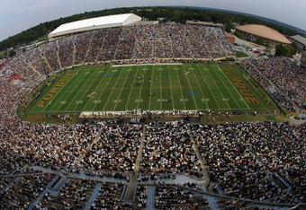 WEST LAFAYETTE, IN - SEPTEMBER 20:  A general view of play between the Central Michigan Chippewas and the Purdue Boilermakers at Ross-Ade Stadium on September 20, 2008 in West Lafayette, Indiana.  (Photo by Ronald Martinez/Getty Images)
